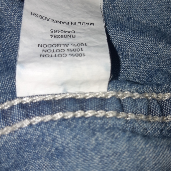 Place Boy Button Down Shirt Size S 5/6 bleu 100%co - Picture 6 of 6